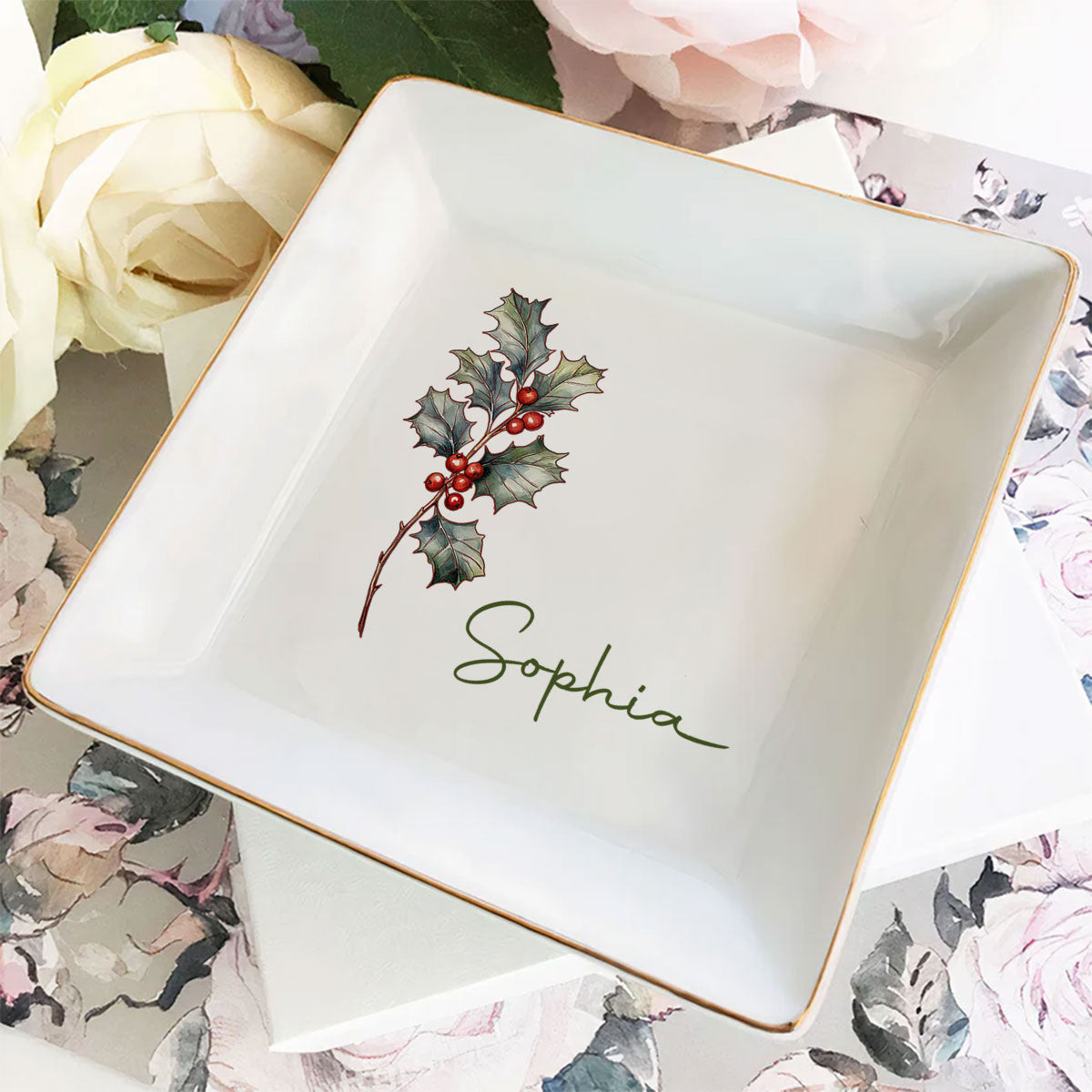 Custom Bestie Trinket Dish, Birthday Christmas Gift For Best Friend • You Are My Sunshine On A Cloudy Day- Personalized Jewelry Dish