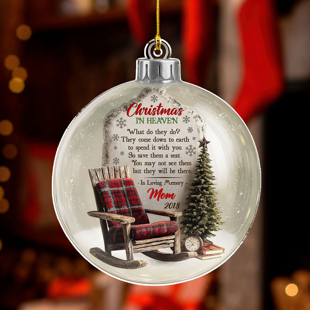 Custom Memorial Christmas Ornament, Sympathy Keepsake •  Christmas In Heaven 2025 - Personalized Acrylic Ornament