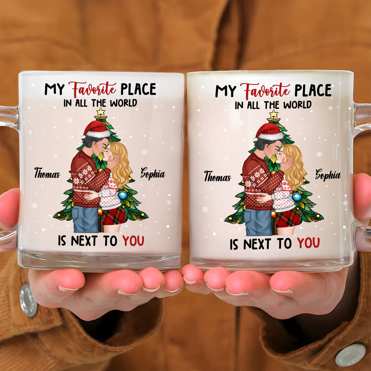 Custom Anniversary Keepsake Gifts For Couple • You Are My Favorite Place - Personalized Glass Mug