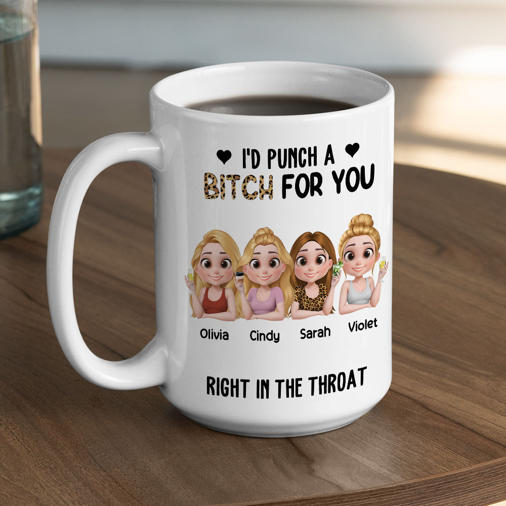 Custom Best Friend, Christmas & Birthday Friendship Keepsake Gift • Punch For You My Bestie - Personalized Coffee Mug