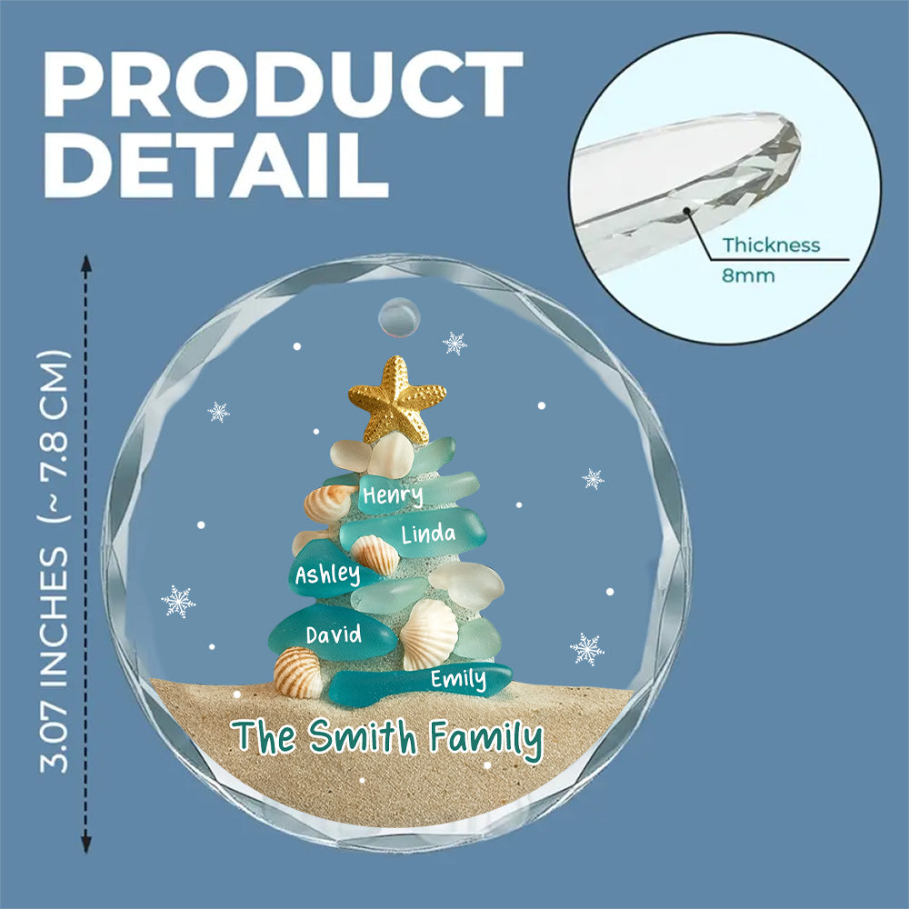 Custom Family Ornament, Christmas Gift for Family Members •  Merry Moments - Personalized Glass Ornament