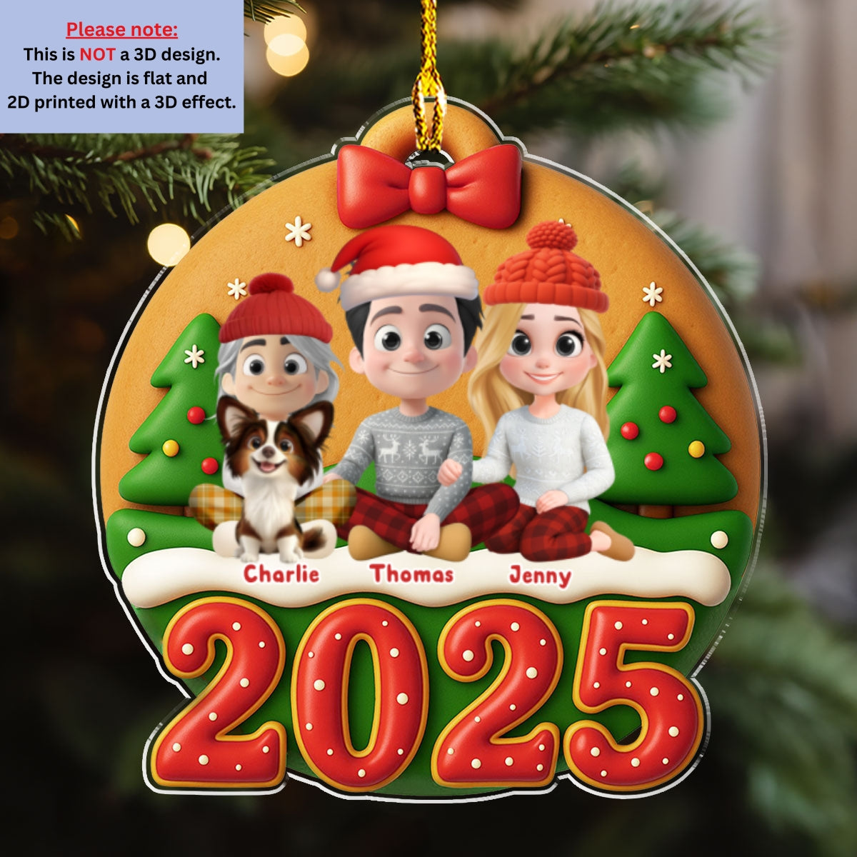 Custom Family Ornament, Christmas Gift for Family Members •  Family Circle Cake - Personalized Acrylic Ornament