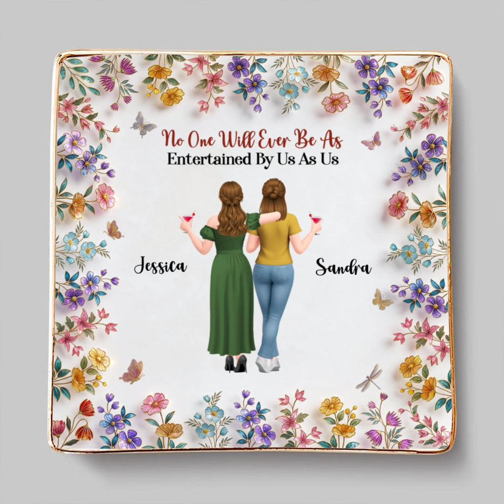 Custom Bestie Trinket Dish, Birthday Christmas Gift For Best Friend • Funny Besties - Personalized Jewelry Dish