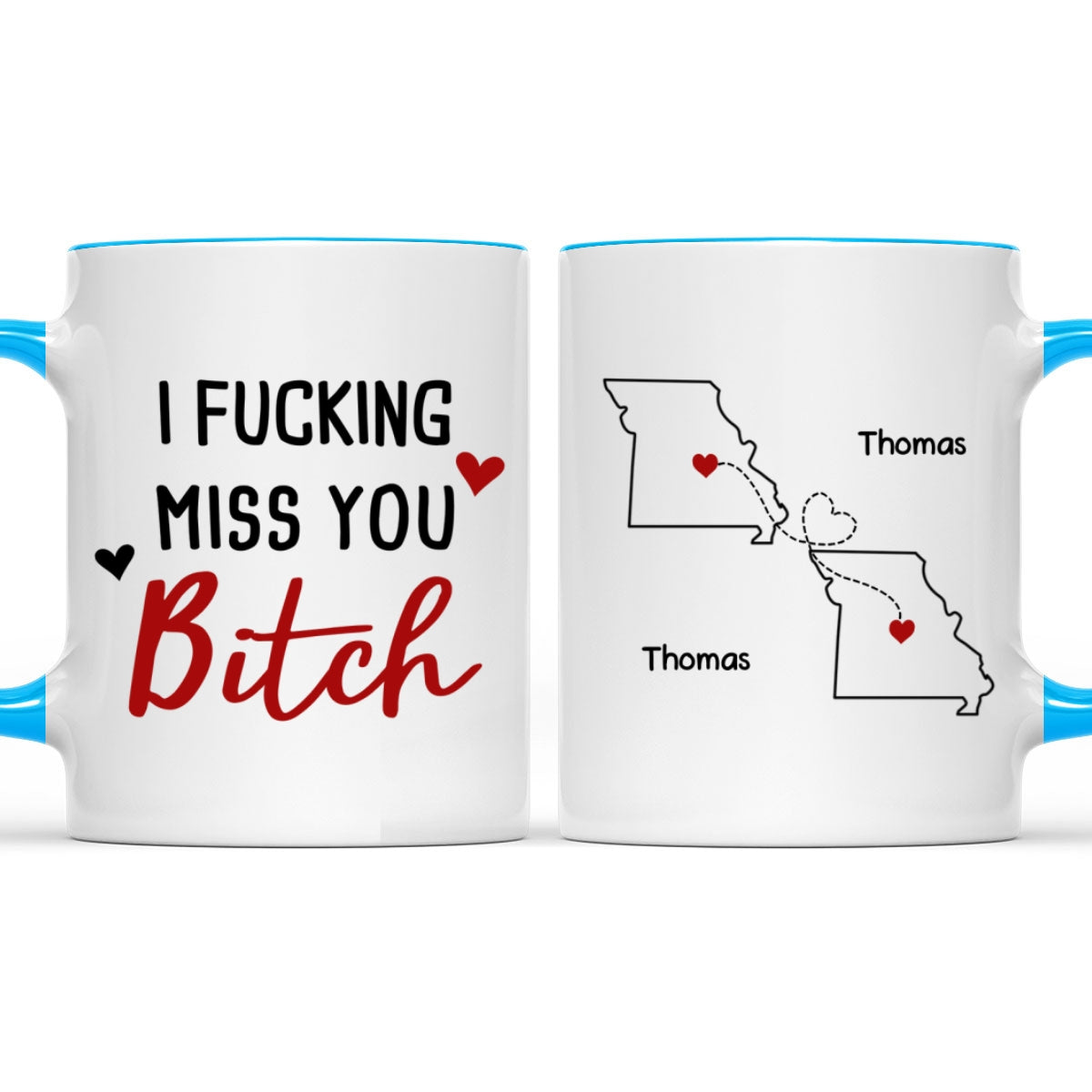 Custom Best Friend, Christmas & Birthday Friendship Keepsake Gift • I Miss You Bitch- Personalized Accent Mug