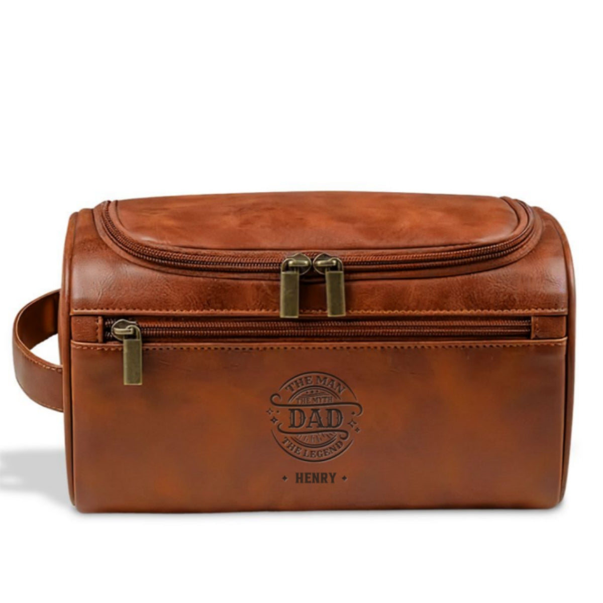 The Man The Myth The Legend - Personalized Engraved Leather Toiletry Bag