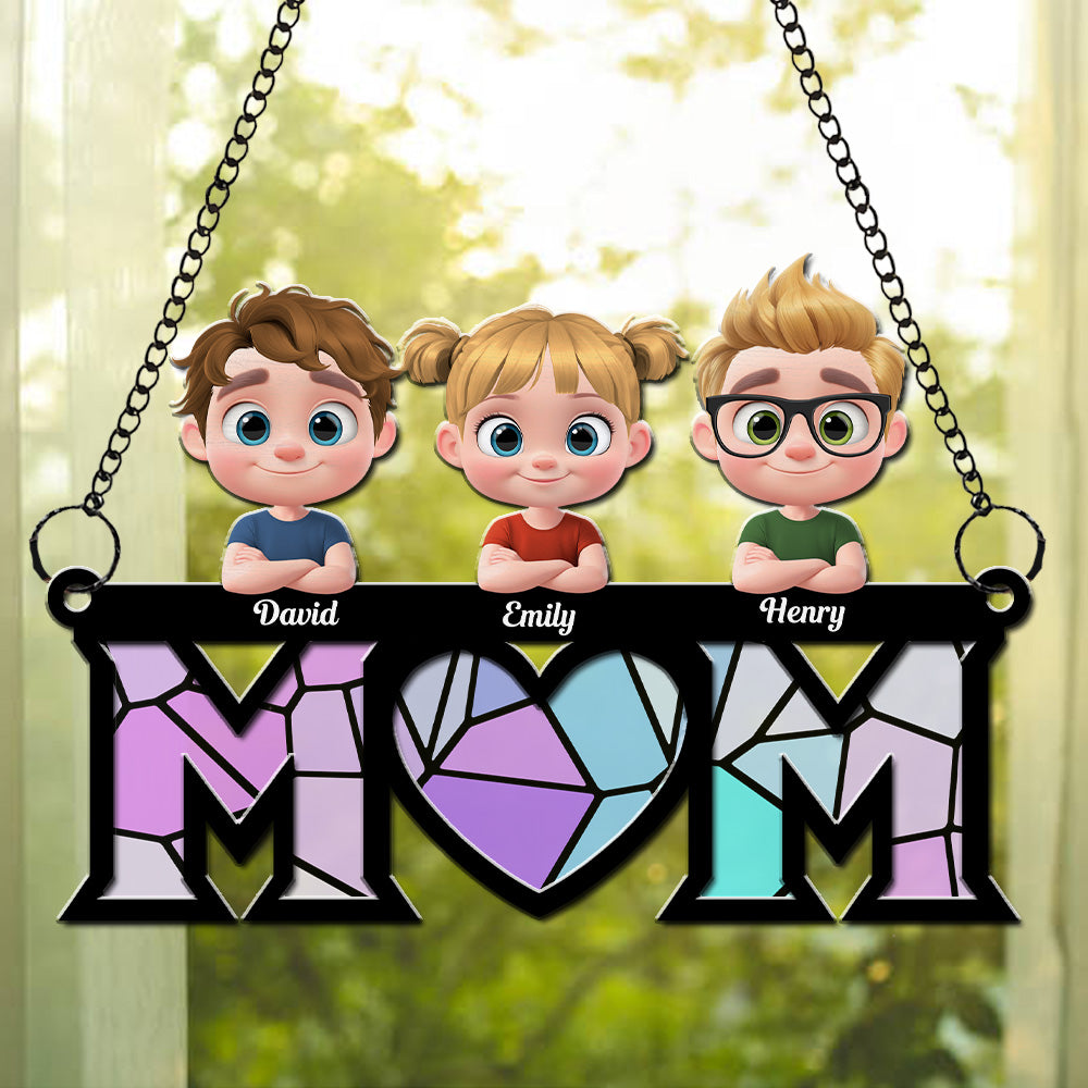 Custom Hanging Decor for Mom Daughter, Mother's Day Gifts • You Are Our World - Personalized Suncatcher