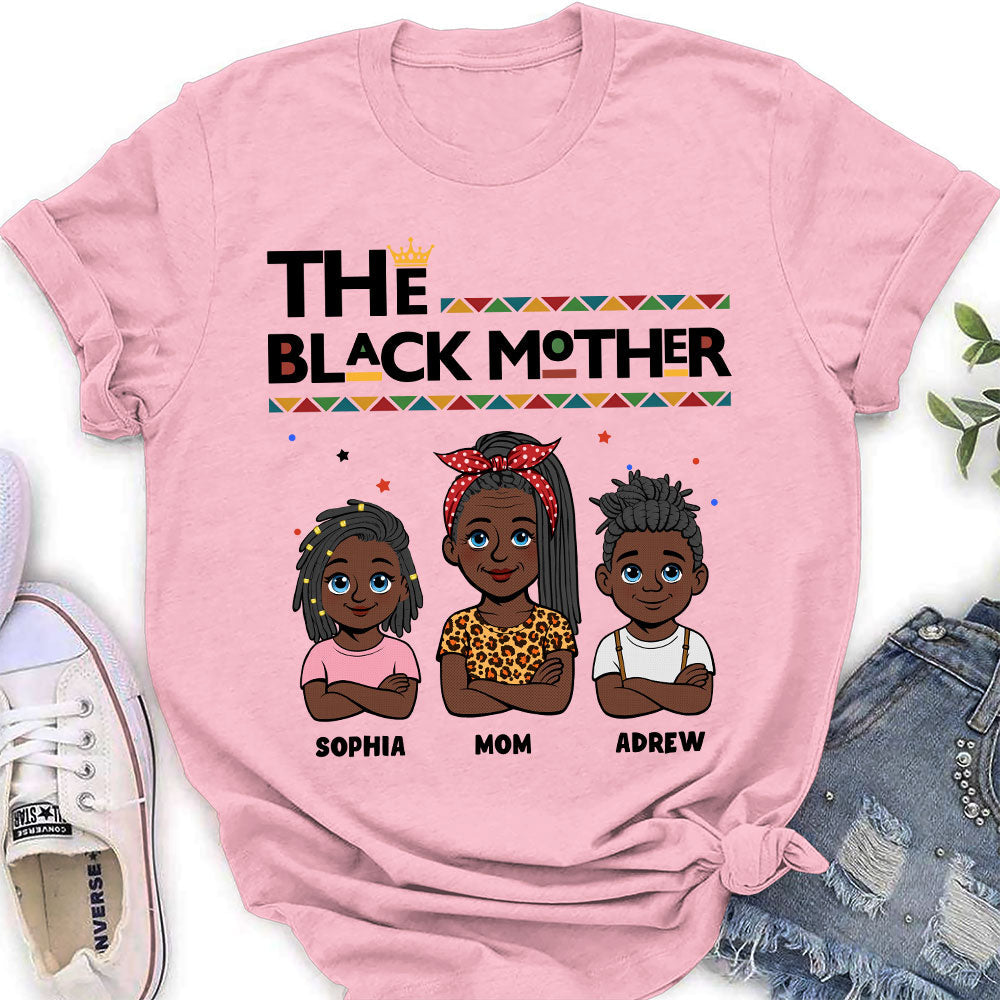 Custom Christmas & Birthday Gift for Mom, Grandma • The Blackmother - Personalized Shirt - Long Sleeve