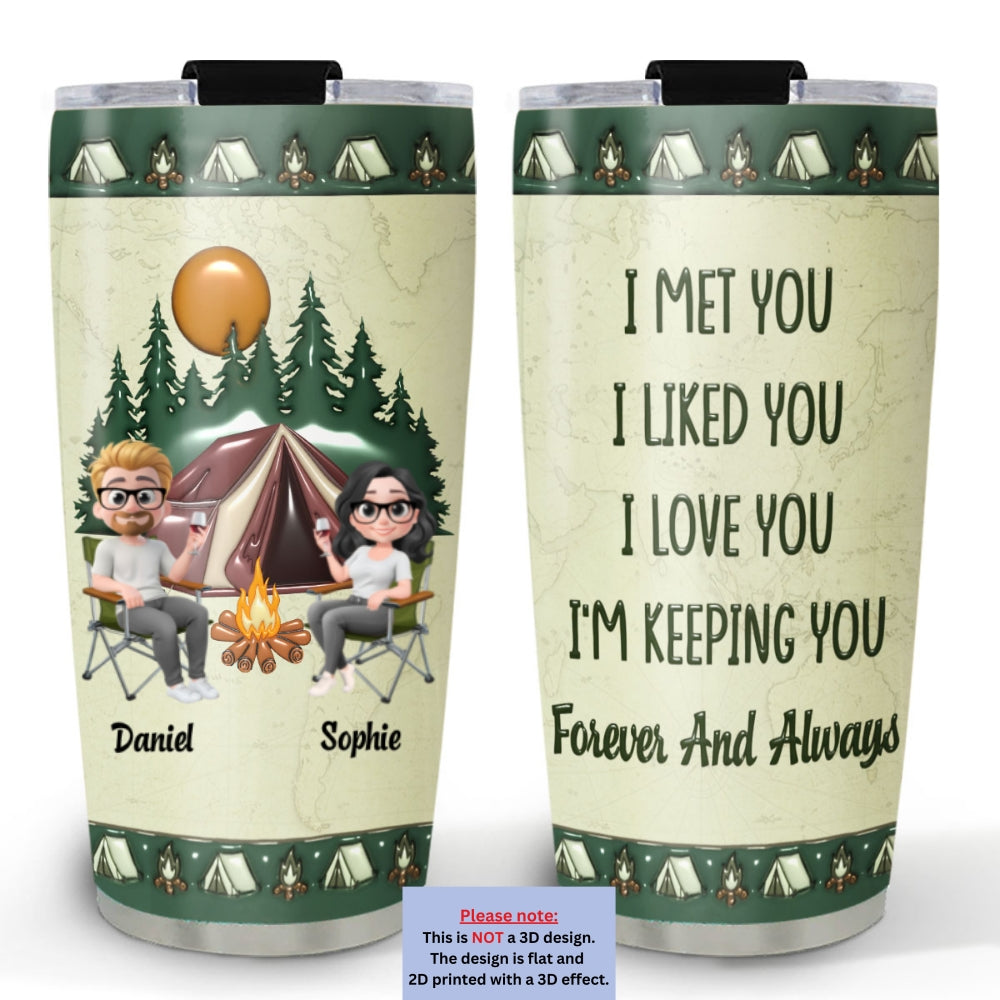 Custom Christmas Anniversary Gifts For Husband • Love You Keeping You - Personalized 3D Inflated Effect Tumbler