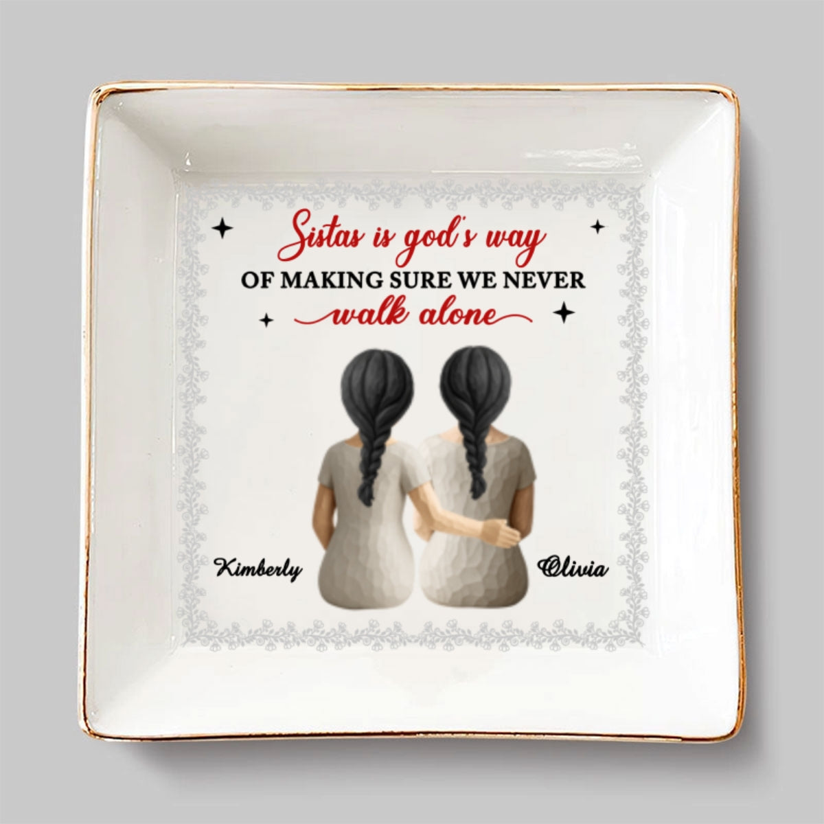 Custom Bestie Trinket Dish, Birthday Christmas Gift For Best Friend • Wooden Bestie Forever - Personalized Jewelry Dish