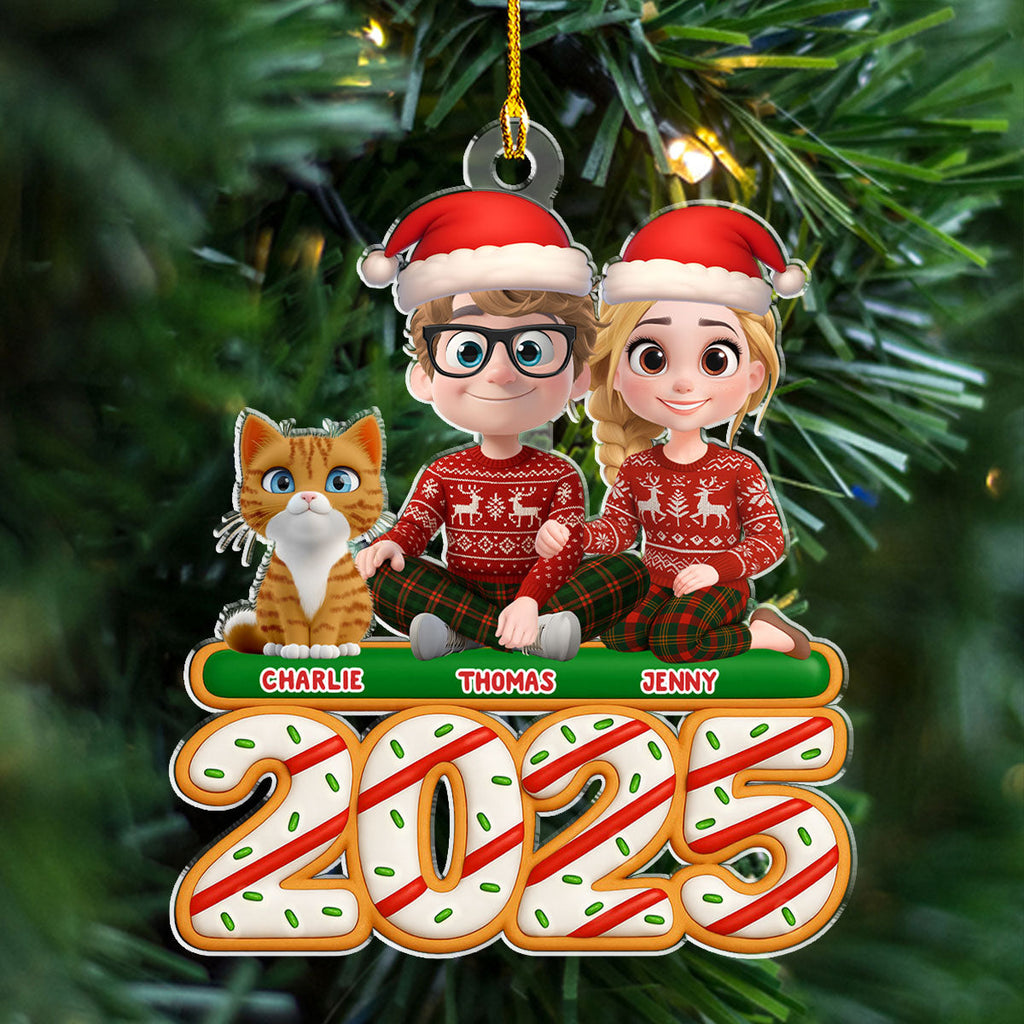 Custom Keepsake Christmas Ornament •  We And Our Cat Tree Cake - Personalized Acrylic Ornament