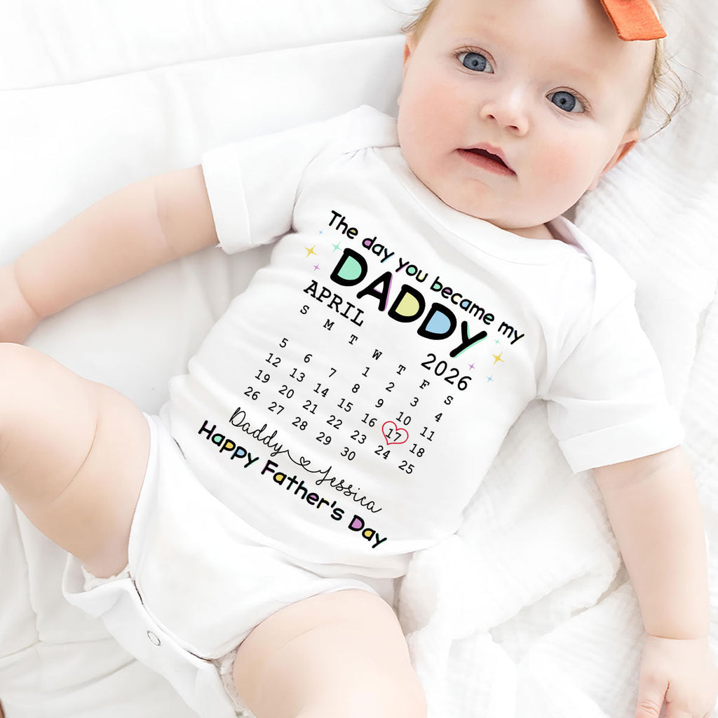The Day You Become My Daddy - Personalized Baby Onesie