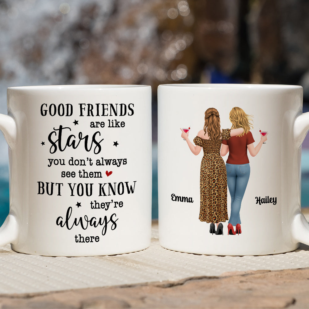 Custom Best Friend, Christmas & Birthday Friendship Keepsake Gift • Forever Friends Star - Personalized Coffee Mug