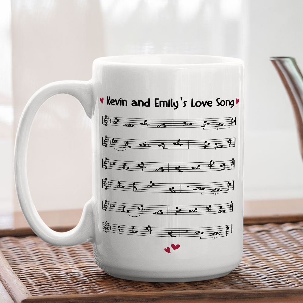 Custom Anniversary Keepsake Gifts For Couple • Our Love Song - Personalized Coffee Mug