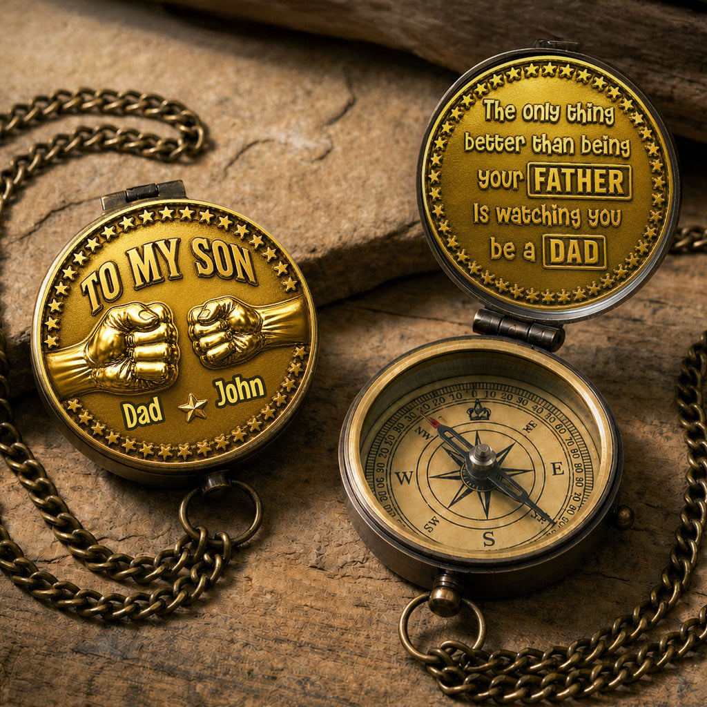 Being A Dad - Personalized Pocket Compass