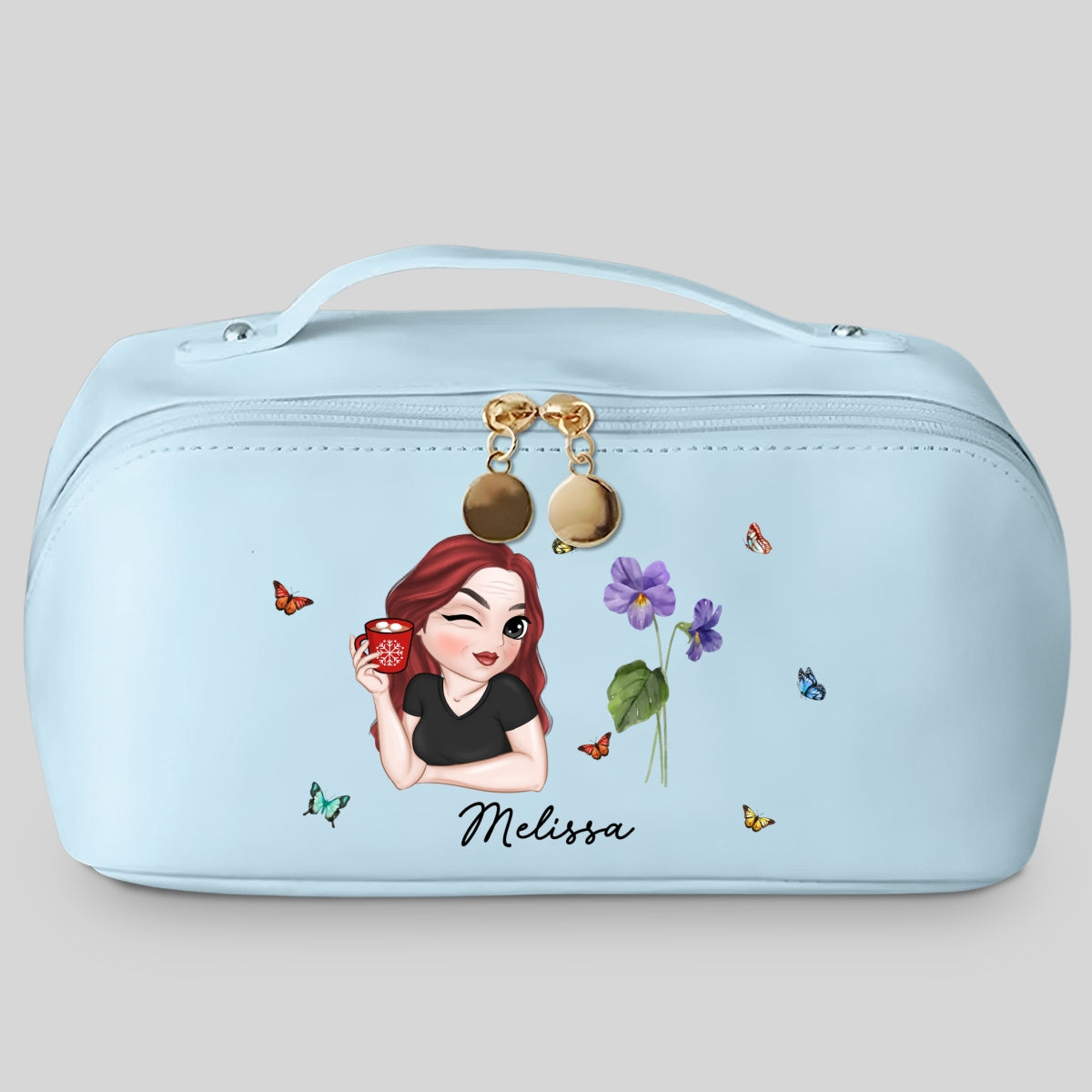 Beautiful Bestie - Personalized Leather Makeup Bag