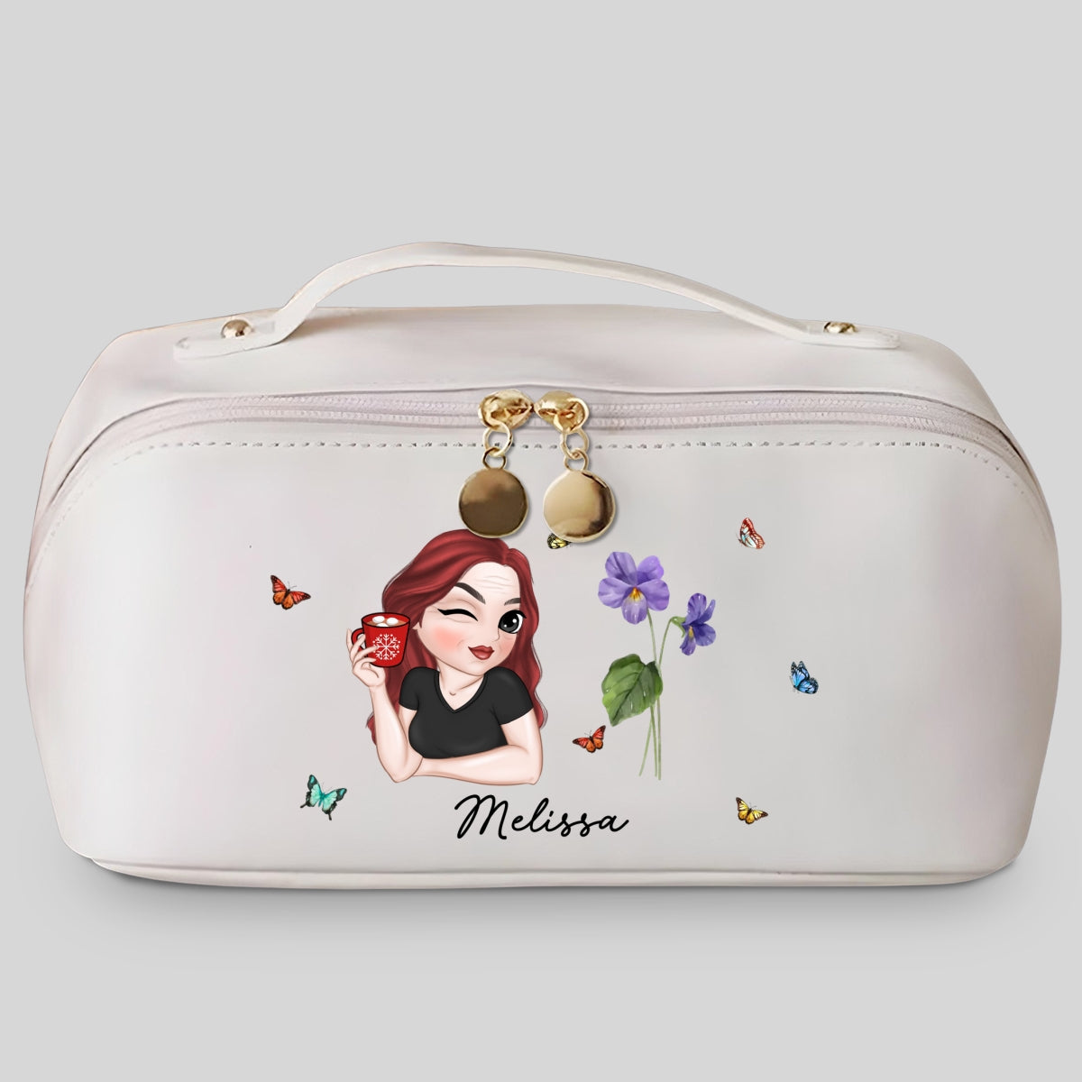 Beautiful Bestie - Personalized Leather Makeup Bag