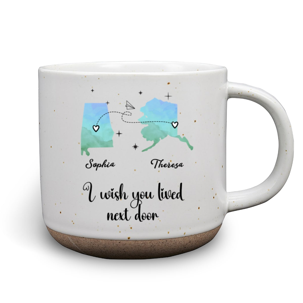Custom Best Friend, Christmas & Birthday Friendship Keepsake Gift • I Hope We Were Neighbors - Personalized Pottery Mug