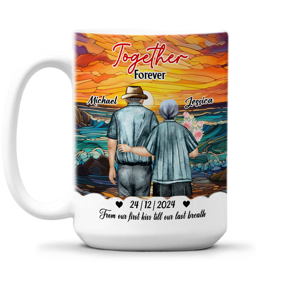 Custom Anniversary Keepsake Gifts For Couple • From Our First Kiss - Personalized Coffee Mug