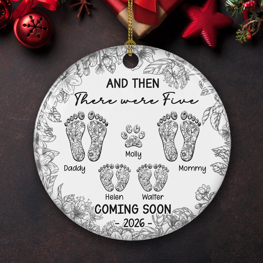 Custom Family First Christmas Ornament •  Love Makes A Family Grow - Personalized Ceramic Ornament