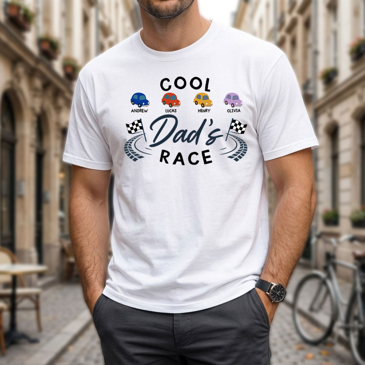 Custom Father's Day, Special Gift for Dad & Grandpa • Dad Race - Personalized Shirt