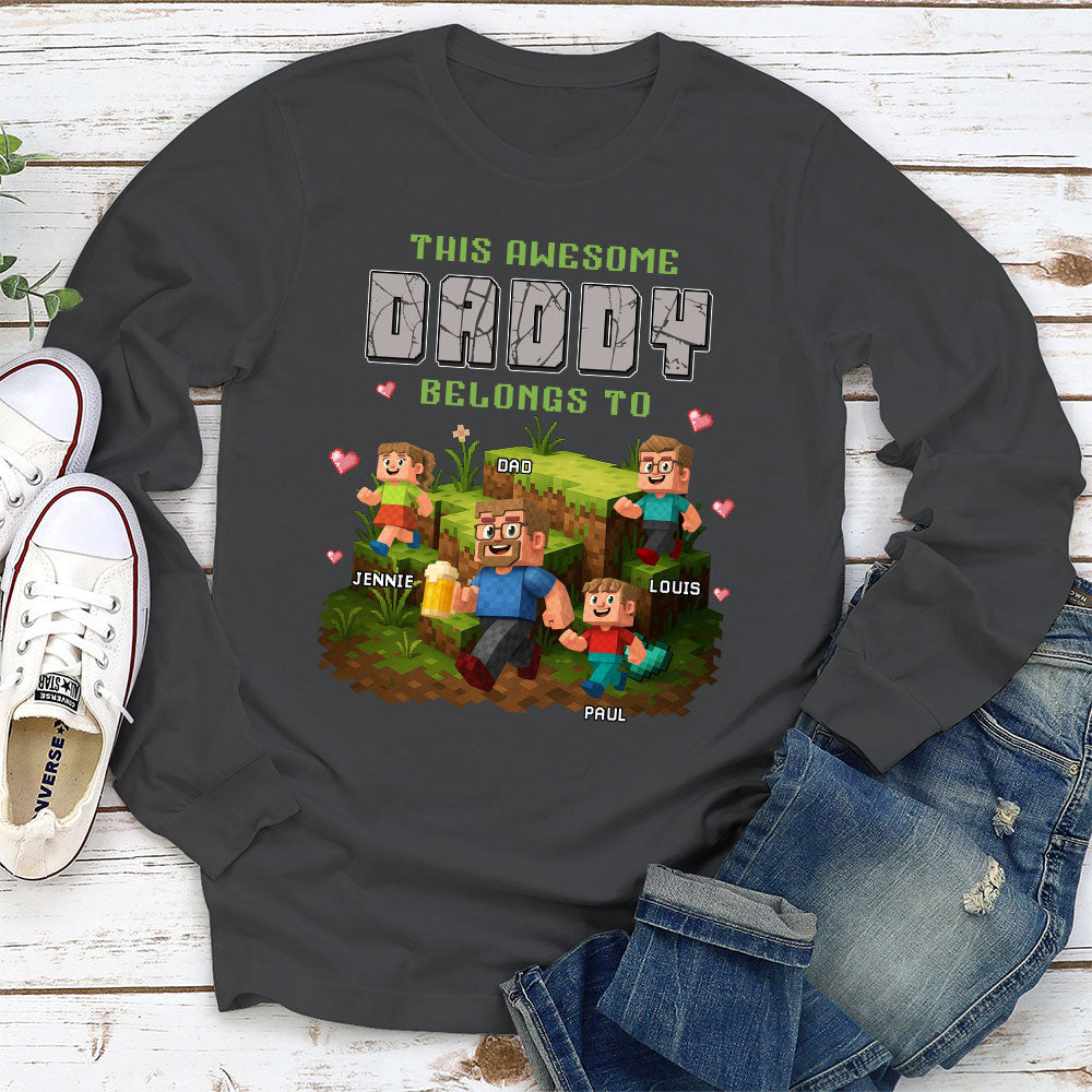 Custom Father's Day, Special Gift for Dad & Grandpa • Dad Blocky Quest - Personalized Shirt