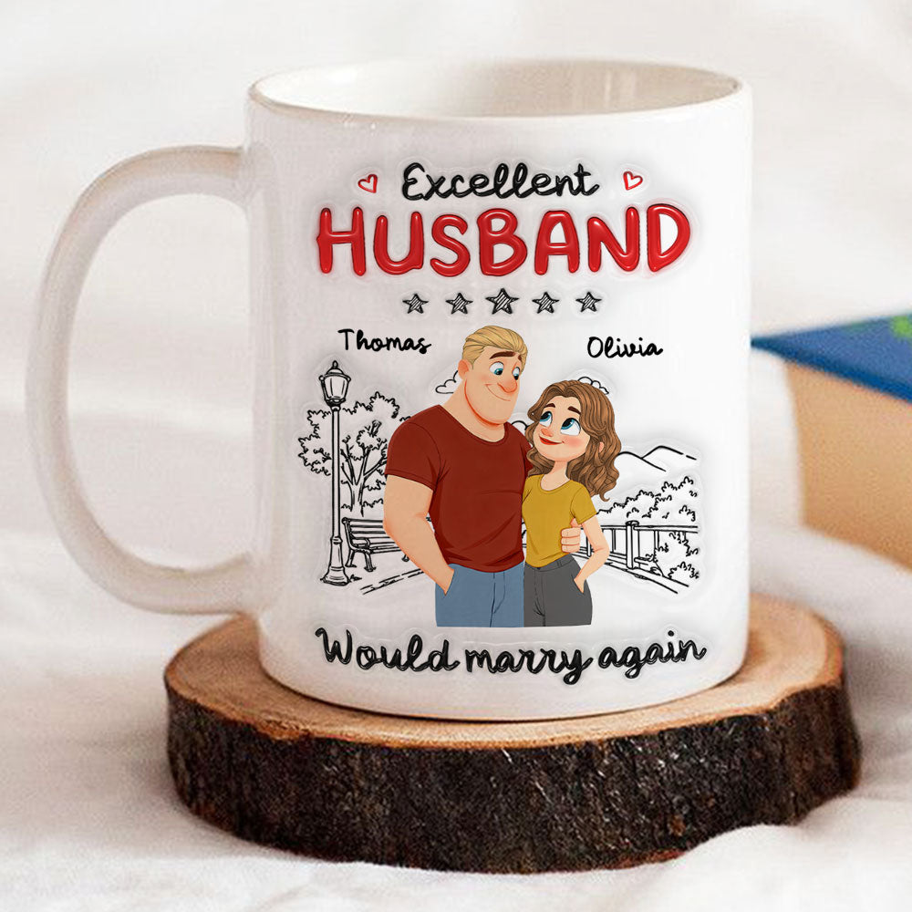 Custom Anniversary Keepsake Gifts For Couple • Five Out Of Five - Personalized 3D Inflated Effect Mug