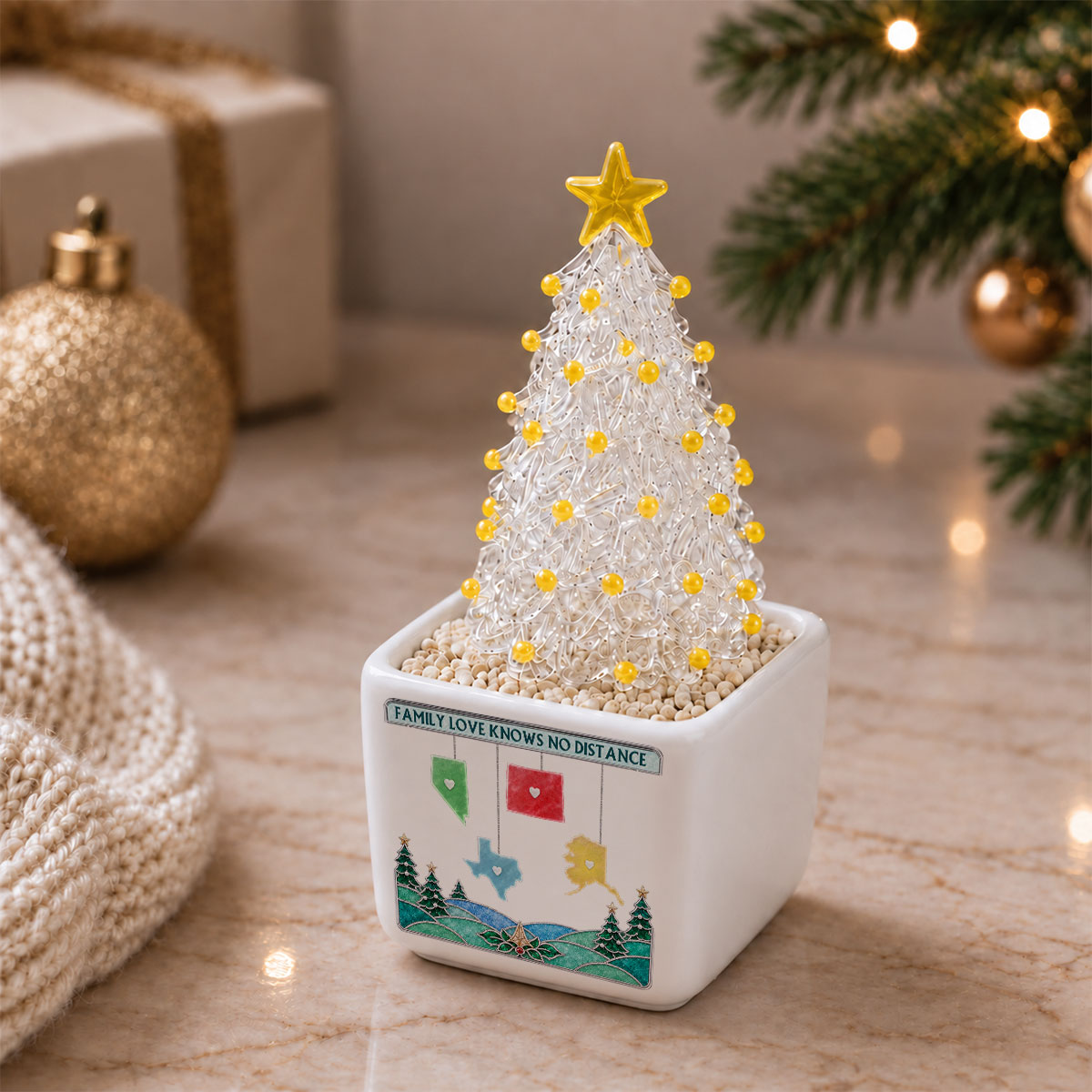 Lovely Family - Personalized Glass Christmas Tree