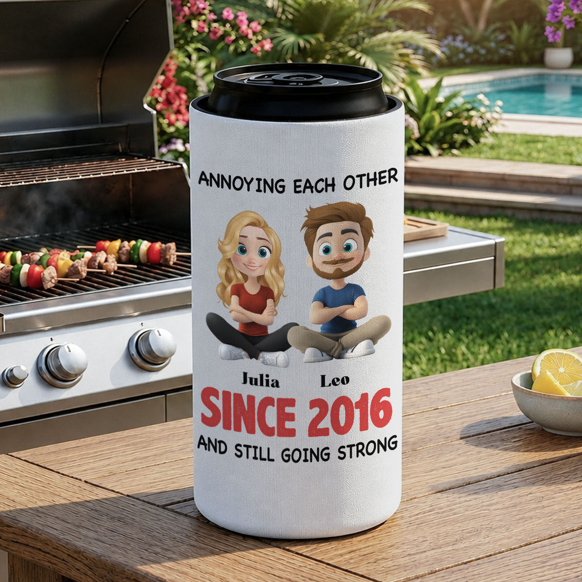 Together Forever - Personalized Skinny Can Cooler