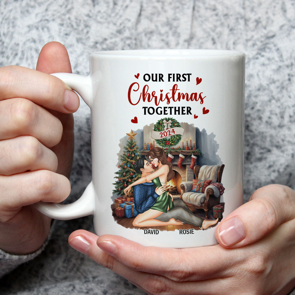 Custom Anniversary Keepsake Gifts For Couple • Our First Christmas Together Baby - Personalized Coffee Mug