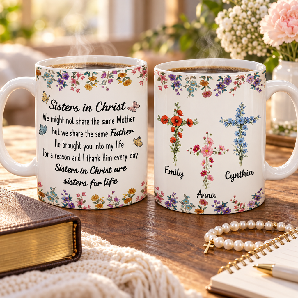 Custom Best Friend, Christmas & Birthday Friendship Keepsake Gift • Grace Brought Us - Personalized Coffee Mug