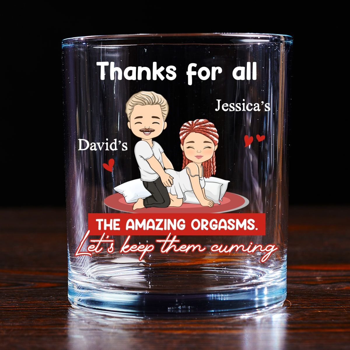 Custom Christmas Anniversary Birthday Drinkware Gifts for Couple • Thanks For All The Good Things - Personalized Whiskey Glass
