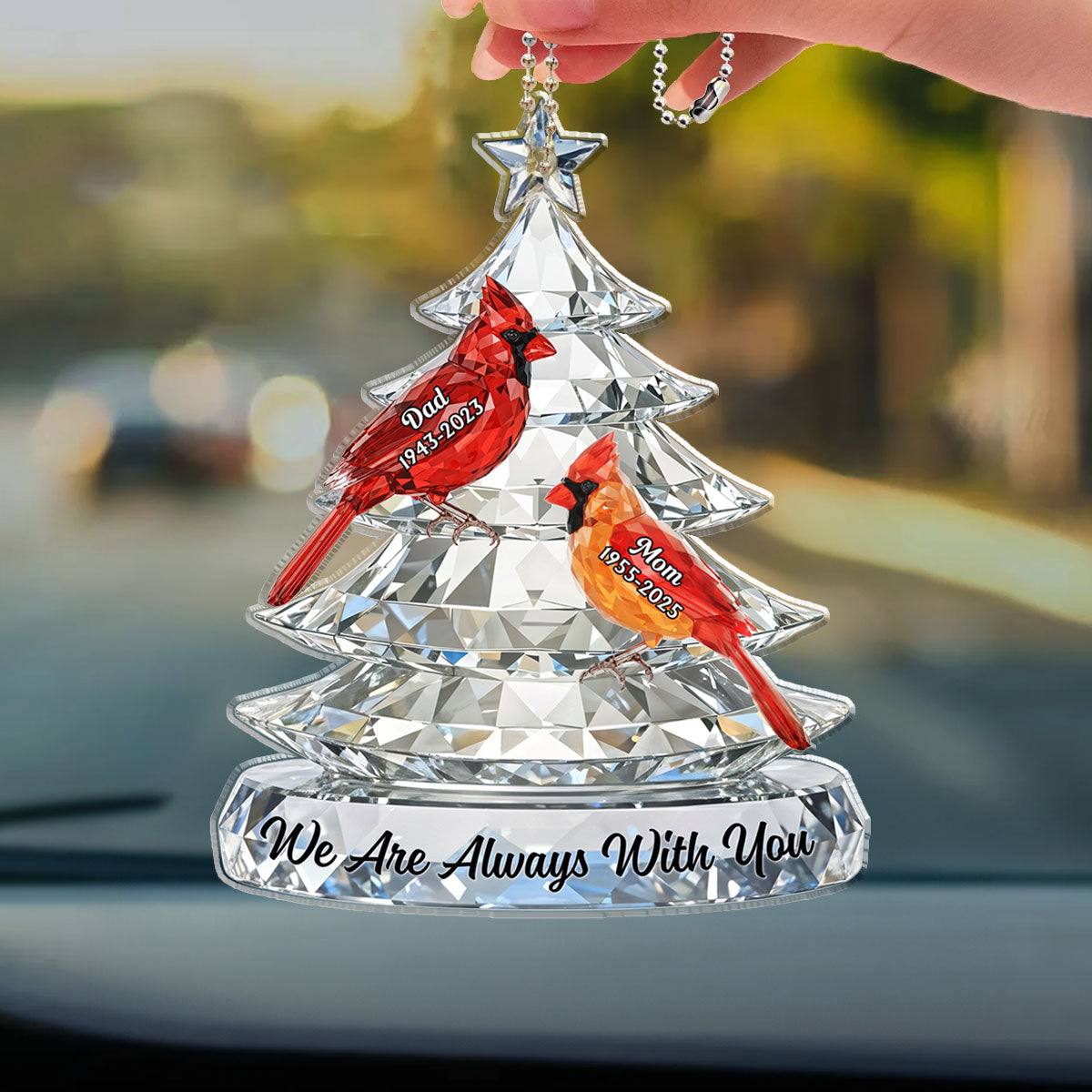 Never Leave Your Side - Personalized 3D Effect Car Ornament