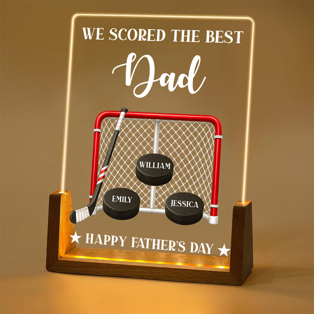 Custom Father's Day Gift for Dad Grandpa • Hockey Daddy - Personalized Night Light