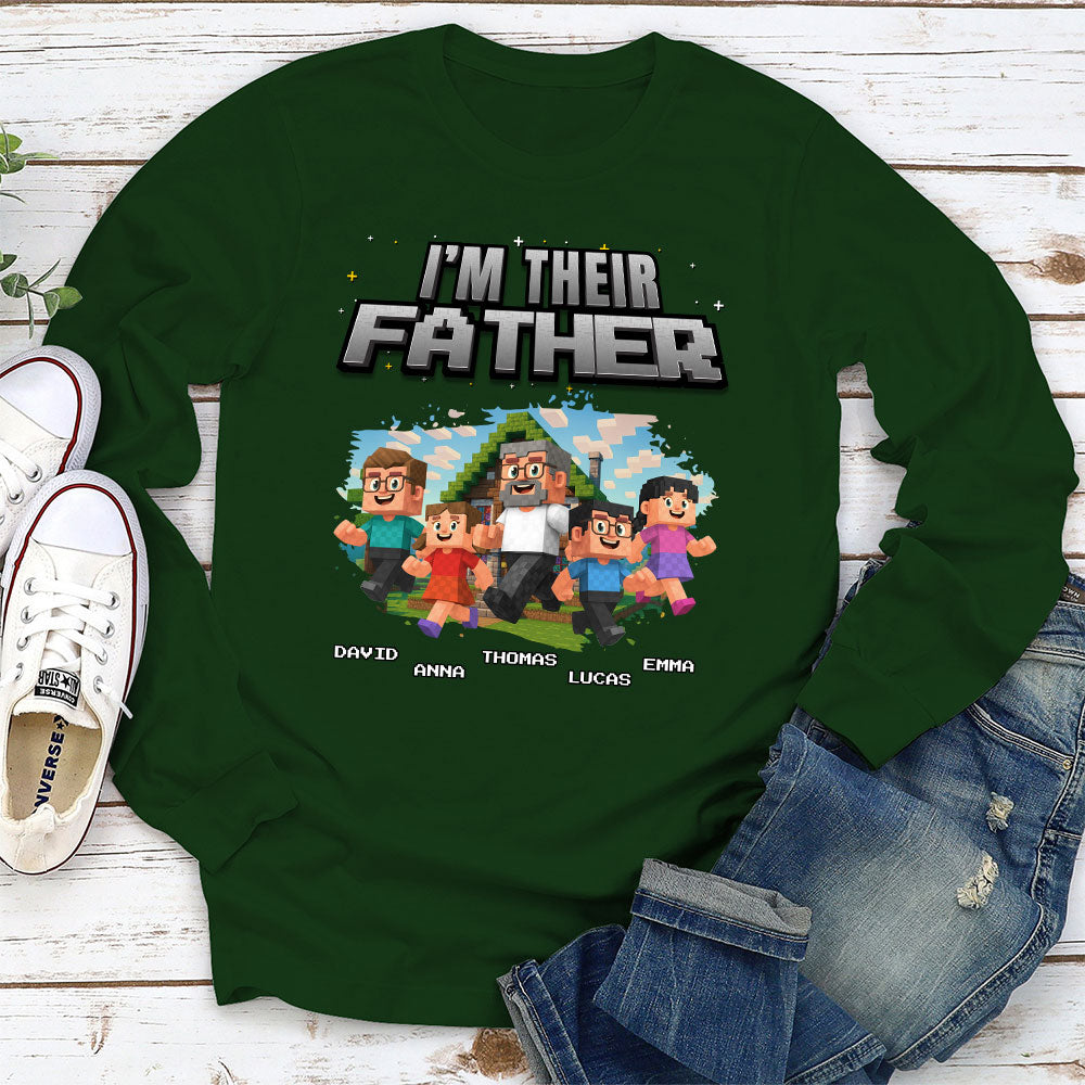 Custom Father's Day, Special Gift for Dad & Grandpa • Dad Power Pixel - Personalized Shirt