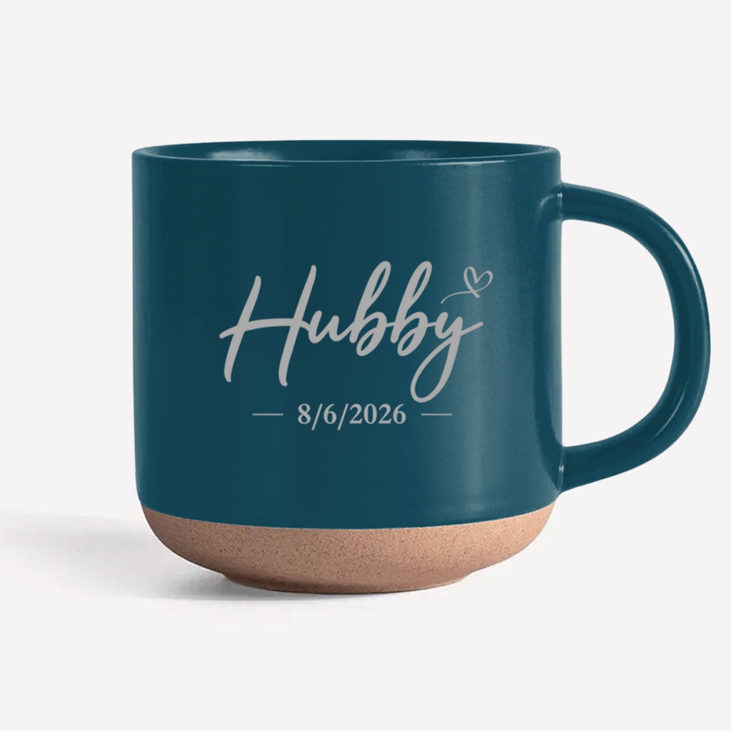 Custom Anniversary Keepsake Gifts For Couple • Hubby And Wifey - Personalized Engraved Pottery Mug