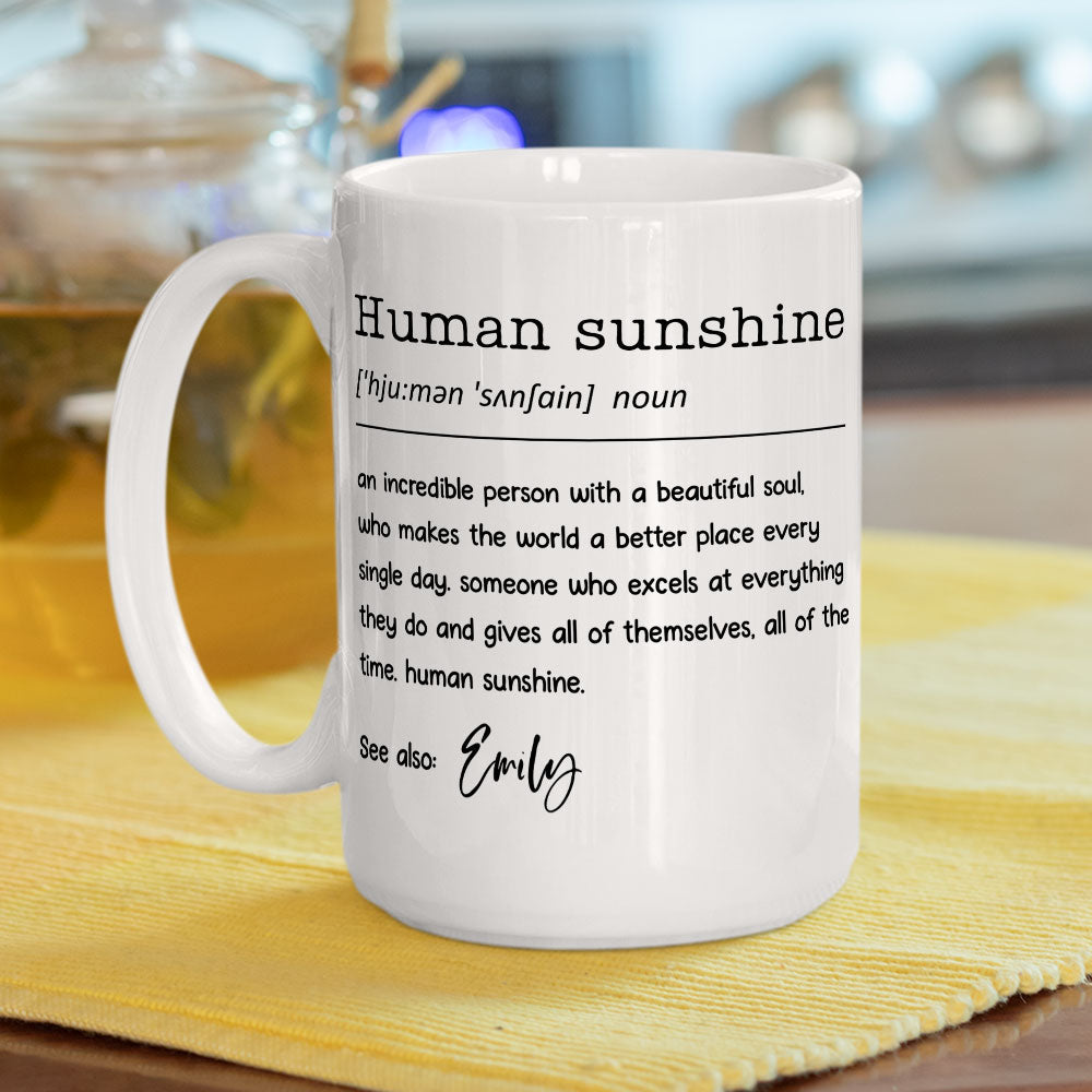 Custom Coworker, Christmas & Birthday Team Appreciation Gift • Human Sunshine - Personalized Coffee Mug