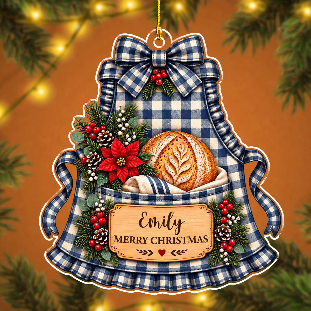 Custom Family Ornament, Christmas Gift for Family Members •  Fresh Bread Makes Hearts Happier - Personalized Acrylic Ornament