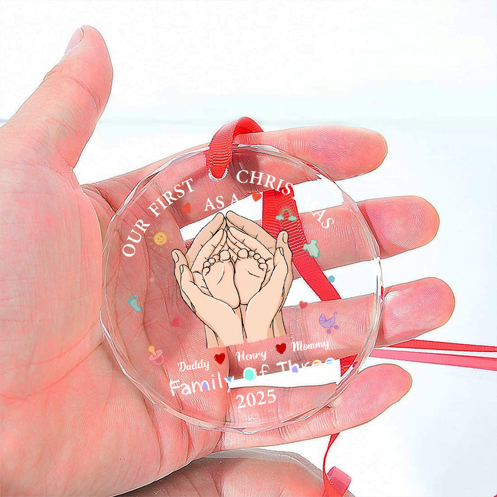 Custom Keepsake Christmas Ornament •  Our 1st Xmas Together - Personalized Glass Ornament