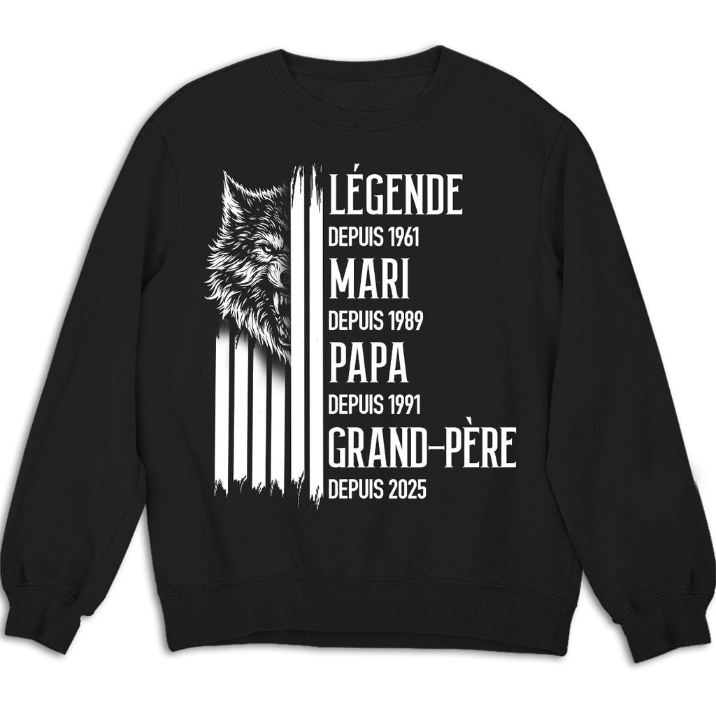 Custom Christmas & Birthday Gift for Dad, Grandpa • Un Vrai Roi - T-shirt personnalisé