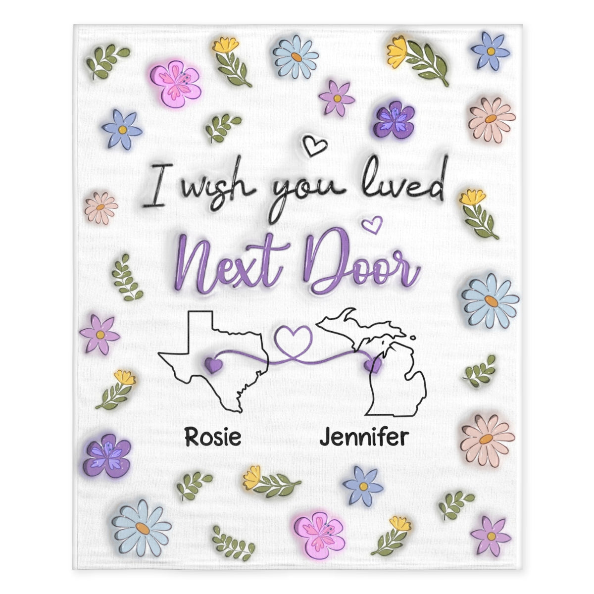 I Wish We Lived Closer - Personalized Fleece Blanket