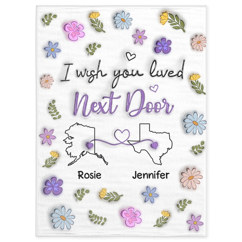 I Wish We Lived Closer - Personalized Fleece Blanket