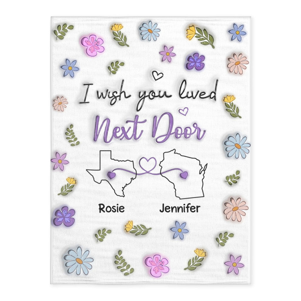 I Wish We Lived Closer - Personalized Fleece Blanket