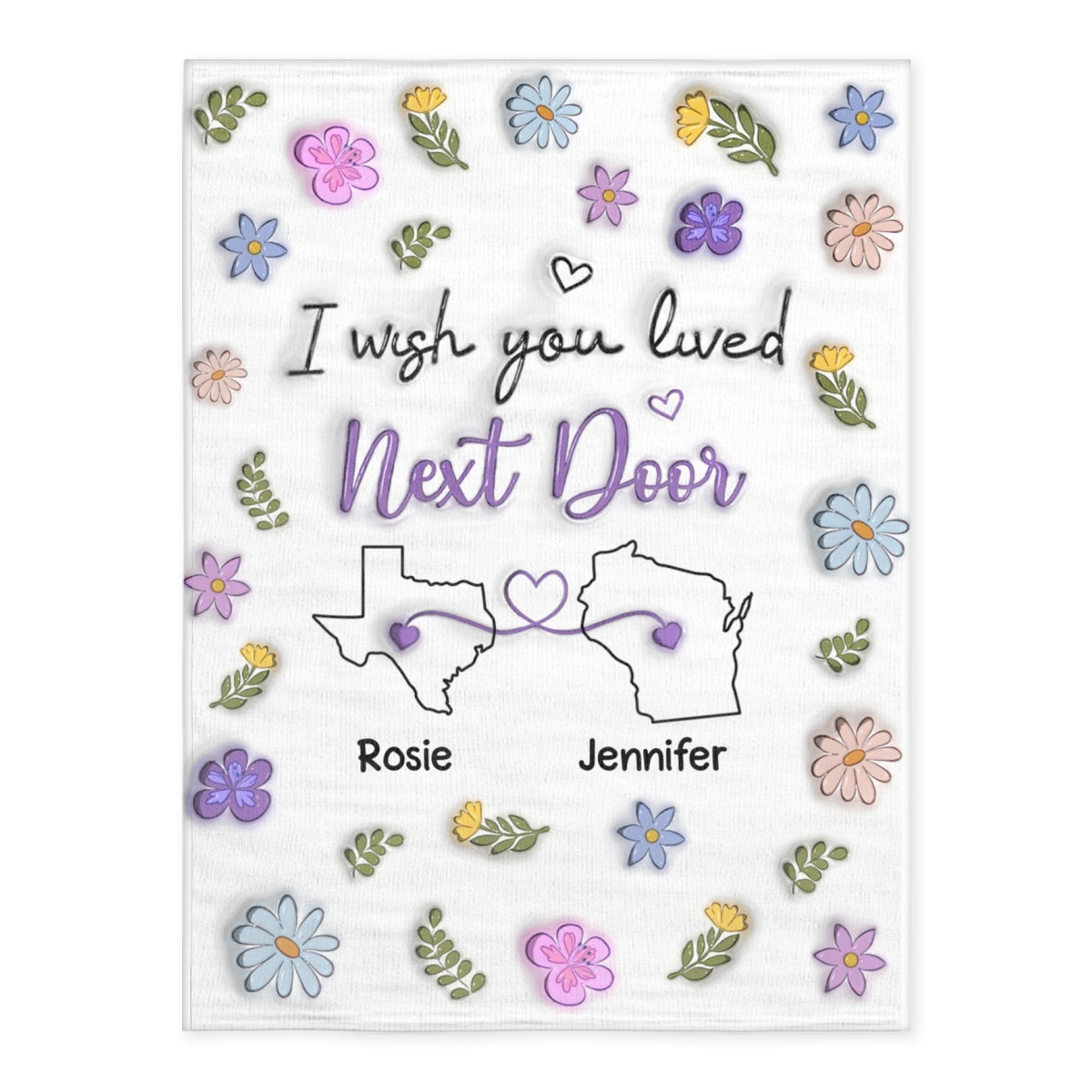 I Wish We Lived Closer - Personalized Fleece Blanket