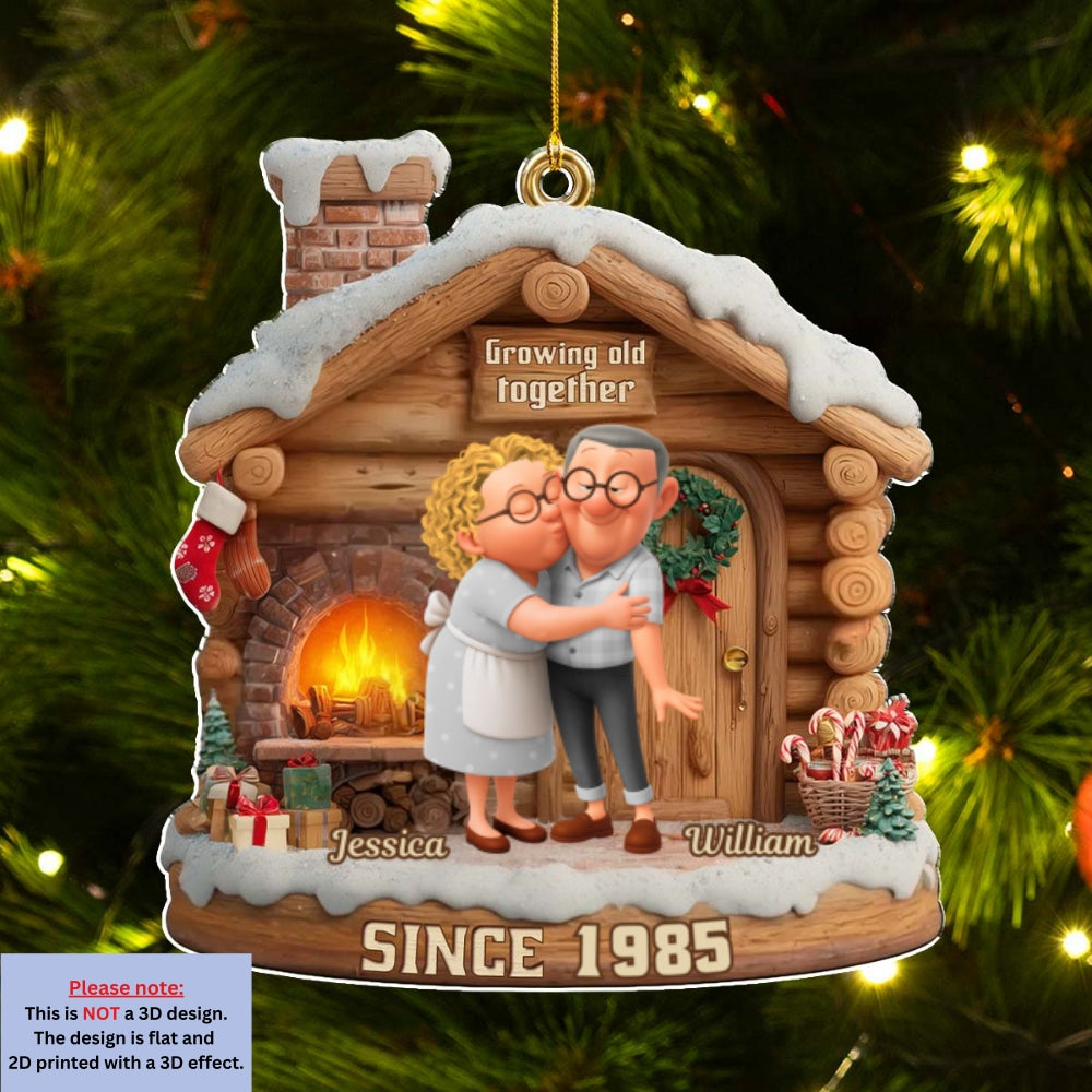Custom Couple Christmas Ornament, Anniversary Gift •  Growing Old Together Christmas - Personalized Acrylic Ornament