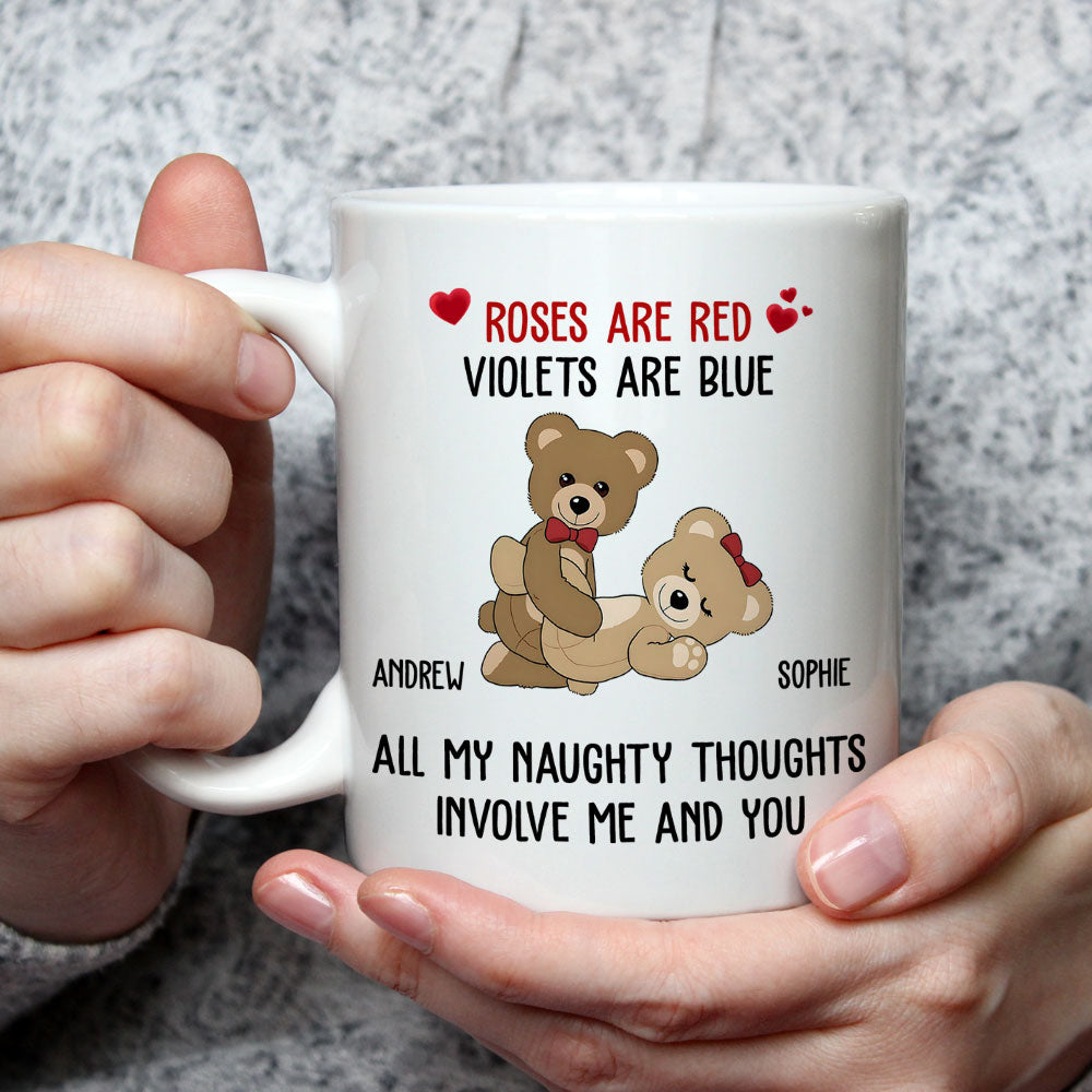 Custom Anniversary Keepsake Gifts For Couple • Naughty Thoughts - Personalized Coffee Mug