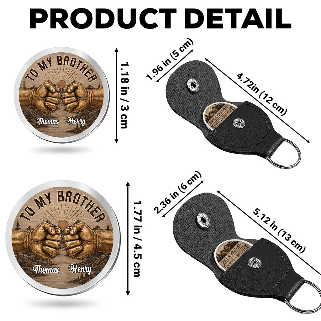 Custom Brother Coin Keychain, Birthday Gift for Family Members • Brothers By Birth Always - Personalized Pocket Hug