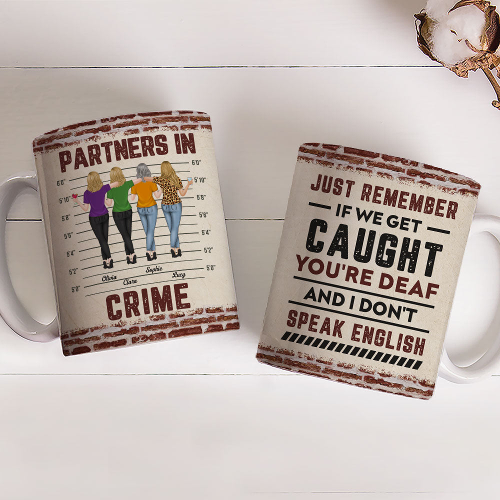 Custom Best Friend, Christmas & Birthday Friendship Keepsake Gift • If We Get Caught Bestie - Personalized Coffee Mug
