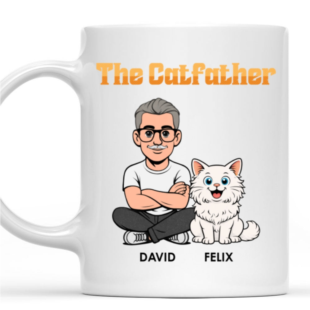 Custom Christmas & Birthday Keepsake Gift • The Catfather Retro - Personalized Coffee Mug