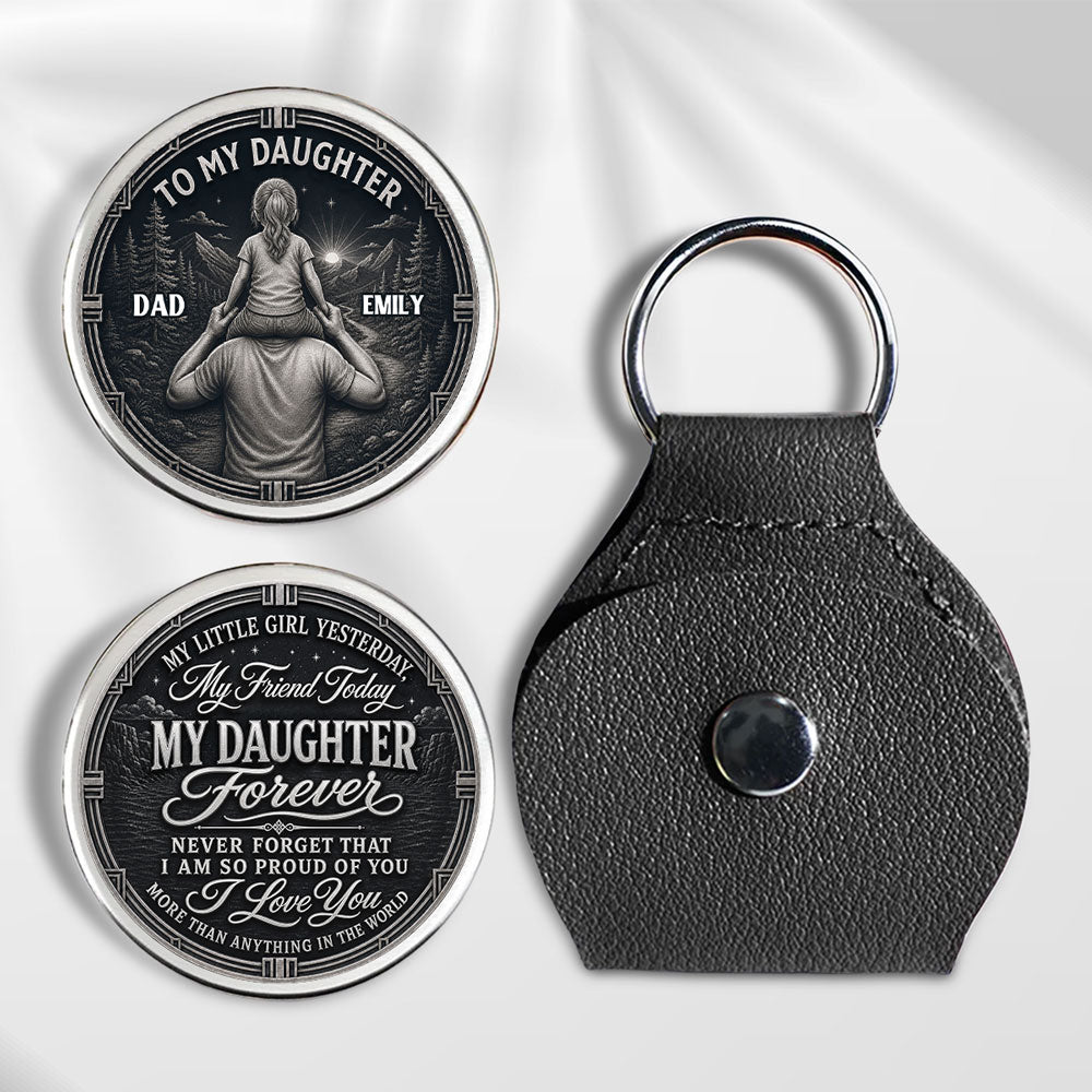 Custom Coin Keychain for Son, Father's Day Birthday Gifts • More Than Anything - Personalized Pocket Hug