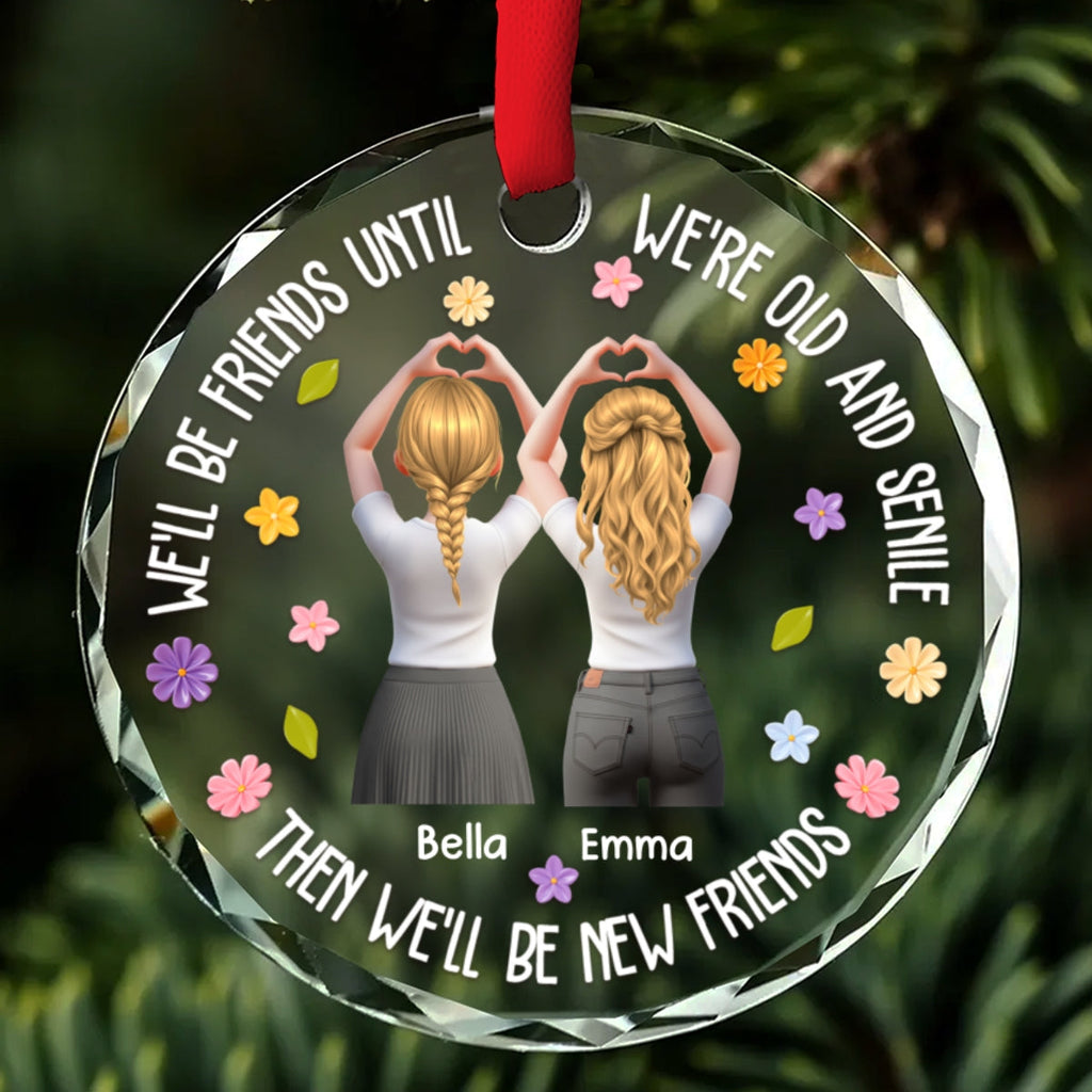 Custom Friendship Christmas Ornament, Best Friend Gift •  Still Laughing After All Years - Personalized Glass Ornament